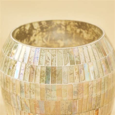 Buy Mabel Kamal Glass Mosaic Hurricane Candle Holder - Large from Home ...