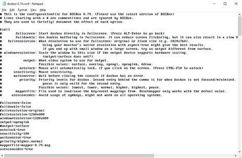 DOSBox Config File 的图像结果