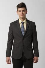 Buy Men Grey Textured Formal Blazer Online - 410136 | Peter England