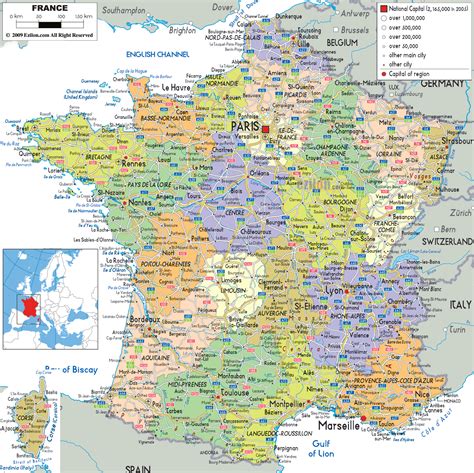 Detailed political map of france – Artofit