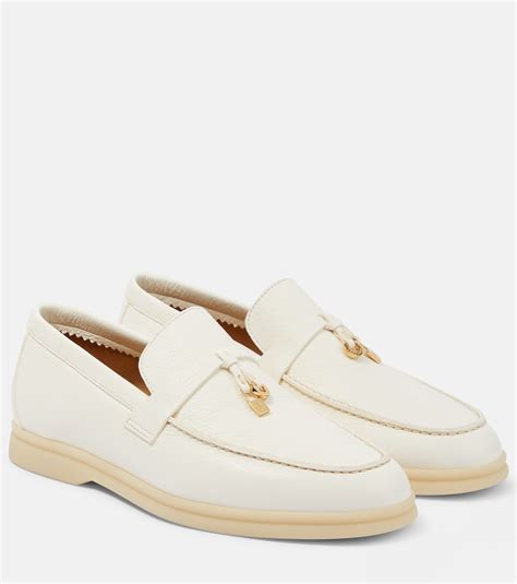 Summer Charms Walk leather loafers in white - Loro Piana | Mytheresa