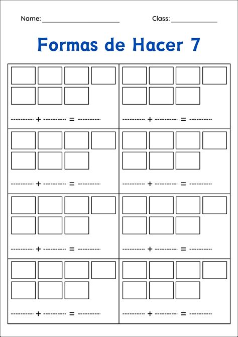 Formas de Hacer 6 y 7 Hojas de Trabajo - Ways to Make 6 and 7 in ...