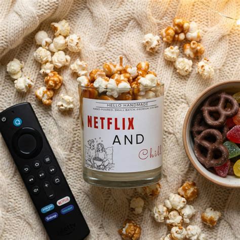 Netflix & Chill Candle (Caramel Popcorn Scent) – Hello Handmade