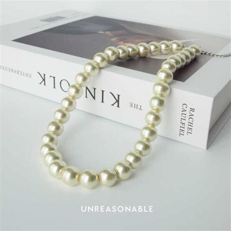 สร้อยคอมุกแก้ว 12 mm. ความยาว 16 นิ้ว สีเหลืองอ่อน UA0849-03 ...