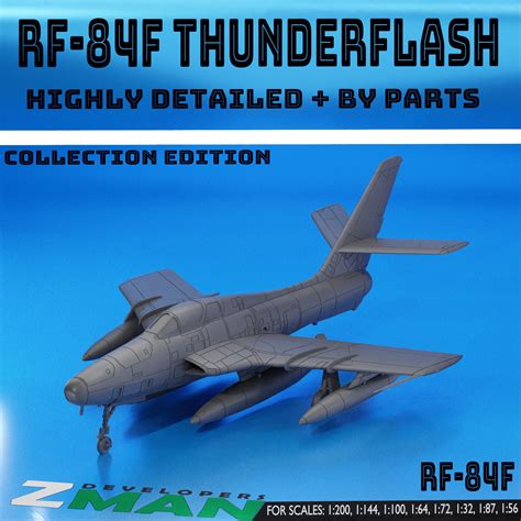 ️ RF-84F THIUNDERFLASH V1 (4 IN 1)・ STL File for 3D printing・Cults