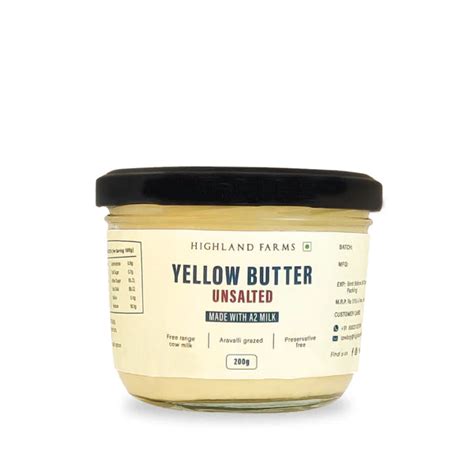 The Highland Farms-Butter -Yellow (Unsalted) 200g – Live Organic