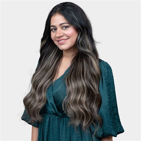 Light Ash Brown Balayage Half Head Wig - Clip Hair Wig For Women ...