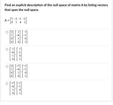 Image result for Left Null Space Example Rectangular Matrix