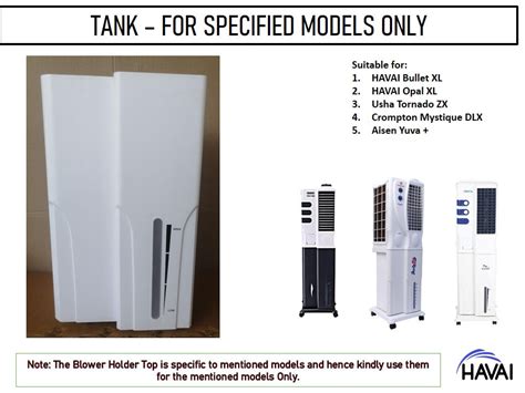 Plastic Tank White Suitable for Usha Tornado ZX, Crompton Mystique DLX ...