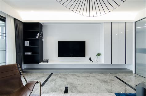 现代简约客厅电视墙装修设计 – 设计本装修效果图