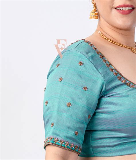 teal silk blouse designed in a princess-cut style – Evarrah - Crafting ...