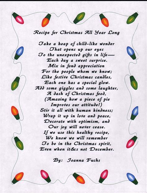 Christmas Poems Free Printable