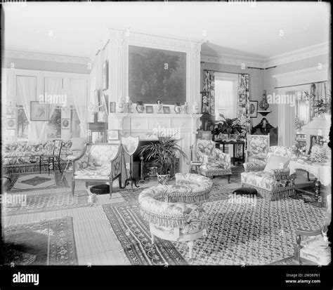 Peabody, Andover Street, interior detail, drawing room, Mrs. Jacob C ...