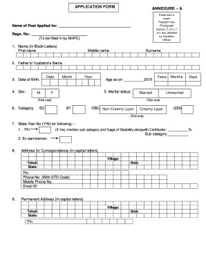 Fillable Online ANNEXURE A APPLICATION FORM Fax Email Print - pdfFiller