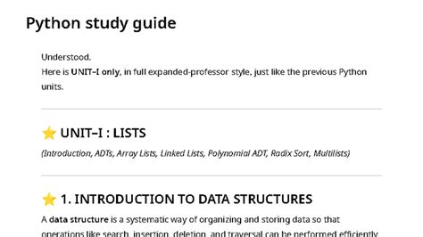 DSA Study Guide: Data Structures & Algorithms Overview - Studocu