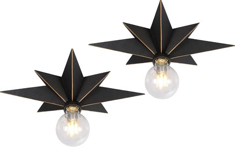 Buy 16 inch Flush Mount Ceiling Light, Black Star Light Fixtures ...