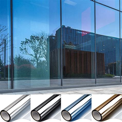 One Way Mirror Window Film Privacy Self-Adhesive Film Anti UV Heat Control Reflective Window ...
