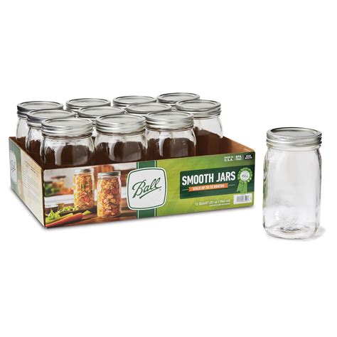 Free Shipping! Ball, Smooth-Sided Glass Mason Jars with Lids & Bands ...