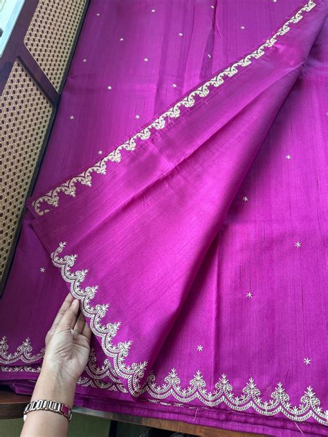 Minimal Mango Semi tussar saree - Purple – Kannamma Designs