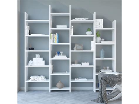 Bibliothèque Skyler - Blanc - 200 x 30 x 192 cm