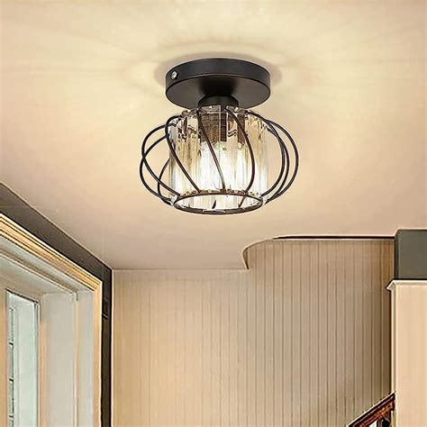 Semi Flush Mount Crystal Ceiling Light - Mini Hallway Light Fixtures ...