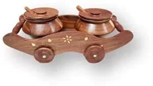 Buy Handyytwwisst Wooden Jars Table Top Mukhwas Container Kitchen Spice ...