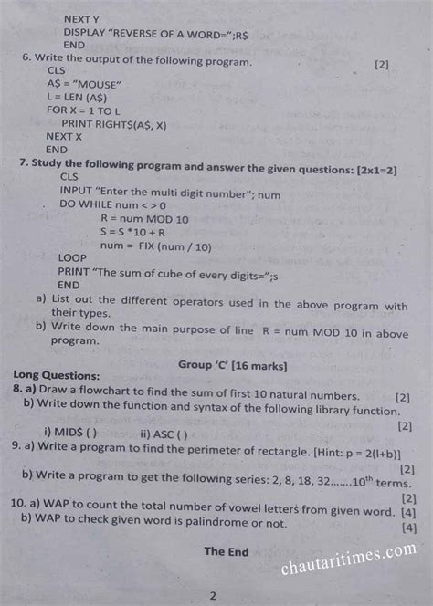 Image result for Class 9 Question Paper of Computer Term 2