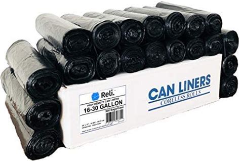 Reli. 16-25 Gallon Trash Bags (500 Count Bulk) Black Garbage Bags 25 ...