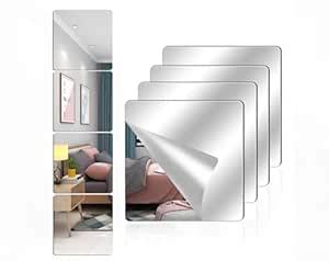 Buy VPICKEVYS Acrylic Wall Mirror, Full Length 8 x 8 Inch Self Adhesive ...