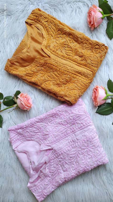 Mahira Silk Premium Long Chikankari Kurtas | LVW Fashions | Handmade ...