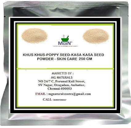 KHUS KHUS-POPPY SEED-KASA KASA SEED POWDER - SKIN CARE 250 GM: Amazon ...