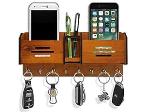 HMP Key Holder for Home | Wooden Key Stand for Wall | Key Hanger (7 ...