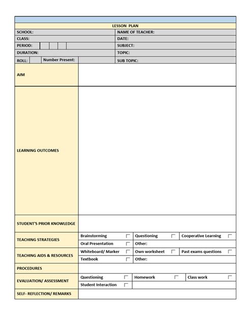 Basic Lesson Plan Format 的图像结果