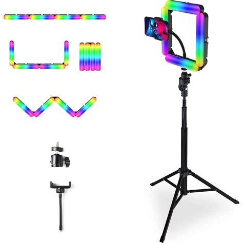 رنغ لايت آر جي بي قابل للتخصيص مع حامل هاتف