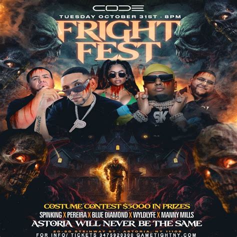 Fright Fest at Code Astoria Queens 2023 Costume Prizes, Live Djs, Code ...
