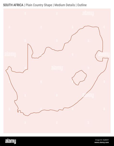 South Africa plain country map. Medium details. Outline style. Shape of South Africa. Vector ...