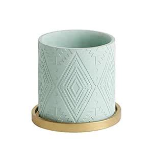 Chumbak Cement Carved Planter (Green)., 1 Piece : Amazon.in: Garden ...