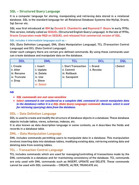 Image result for SQL Structured Query Language PDF