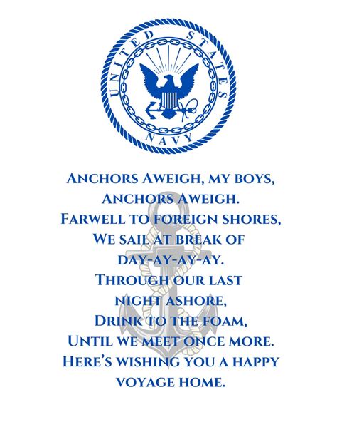 US Navy Hymn Lyrics, Navy Song Lyrics, 4th of July, Memorial Day ...