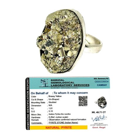 Natural Pyrite Stone Ring For Men Women Attracts Money Wealth And ...