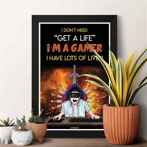 ArtinKart- I am Gamer Framed Poster, Gamer Room Decor, Gaming Poster ...