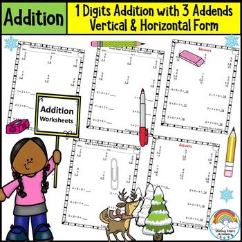 Image result for 3 Addends Addition Horizontal