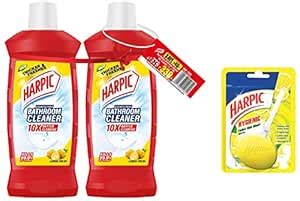 Harpic Disinfectant Bathroom Cleaner Liquid, Lemon - 1L (Pack of 2 ...