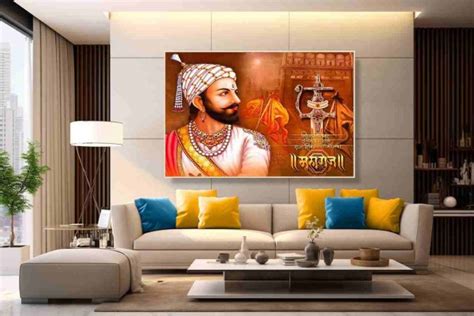 Shivaji Maharaj Darbar Painting On Canvas