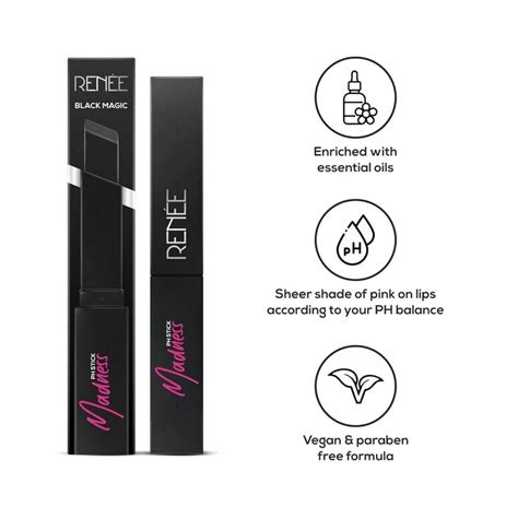 Renee Madness Ph Black Lipstick With Glossy Pink Payoff