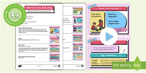 Whole School World First Aid Day Assembly Pack