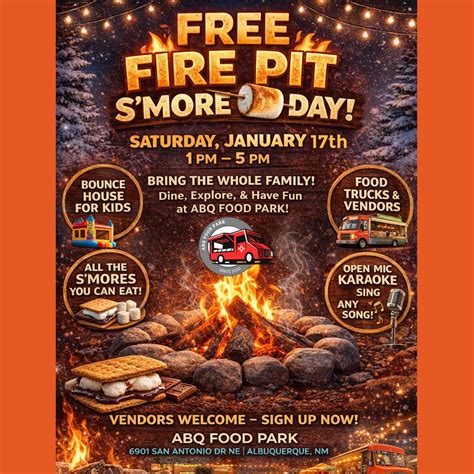 🔥 FREE FIRE PIT S’MORE DAY 🔥 📍 ABQ Food Park, 6901-B San Antonio Dr NE ...