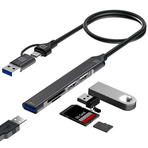 Portronics Mport 31 Plus USB 3.0 Hub Dock (5-in-1) with USB & Type-C ...