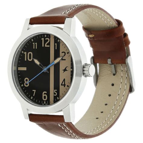 Fastrack Bare Basics Quartz Analog Black Dial Leather Strap Watch for Guys