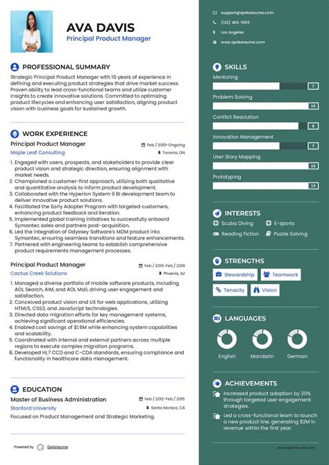 10+ Principal Product Manager Resume Samples & Templates for 2025